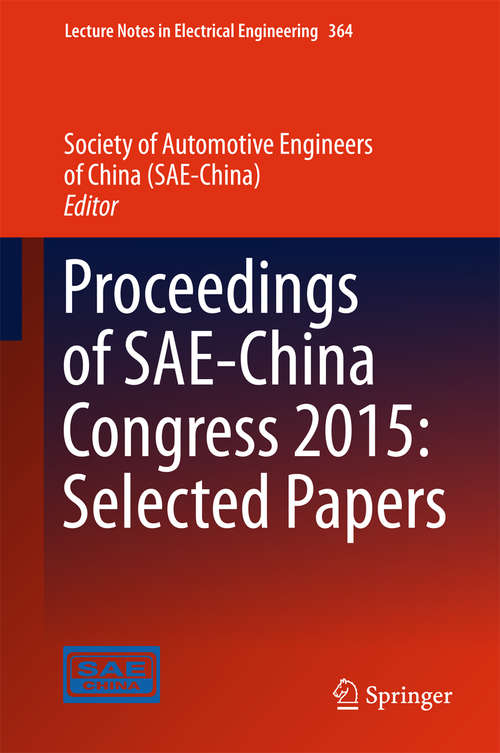 Book cover of Proceedings of SAE-China Congress 2015: Selected Papers