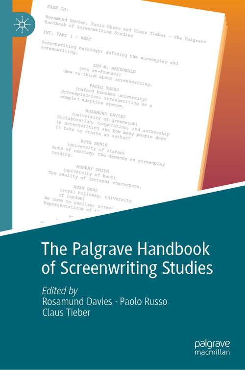 Book cover of The Palgrave Handbook of Screenwriting Studies (1st ed. 2023)
