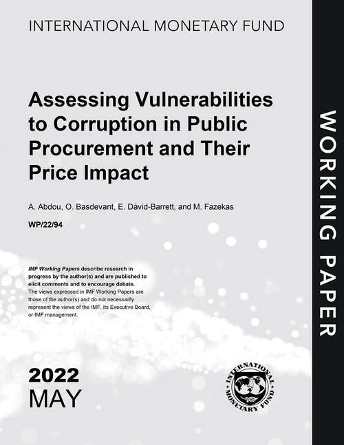 Book cover of Assessing Vulnerabilities to Corruption in Public Procurement and Their Price Impact (Imf Working Papers)