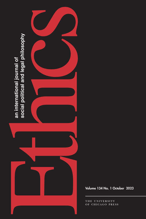 Book cover of Ethics, volume 134 number 1 (October 2023)