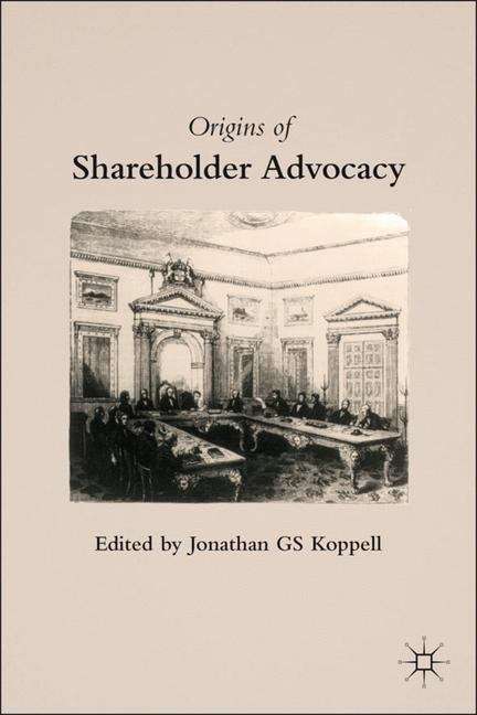 Book cover of Origins of Shareholder Advocacy