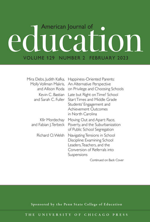 Book cover of American Journal of Education, volume 129 number 2 (February 2023)