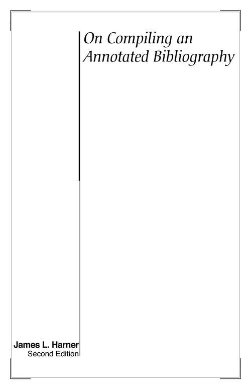Book cover of On Compiling an Annotated Bibliography (2)