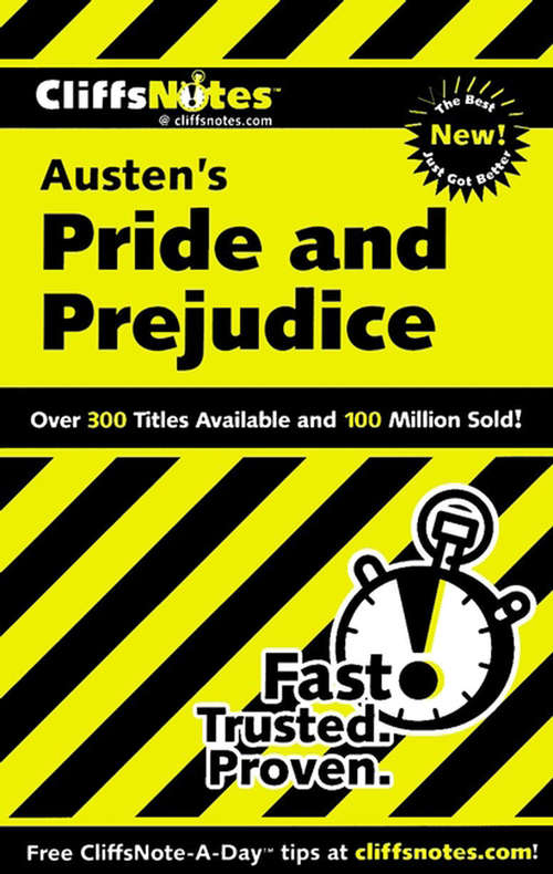 Book cover of CliffsNotes on Austen's Pride and Prejudice