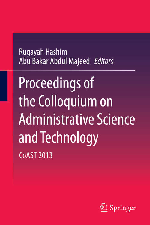 Book cover of Proceedings of the Colloquium on Administrative Science and Technology