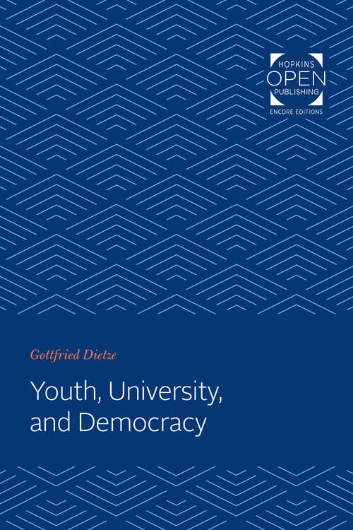 Book cover of Youth, University, and Democracy