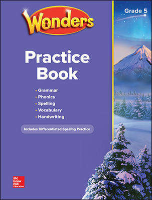 Book cover of Wonders, Practice Book, Grade 5 (National ed.)