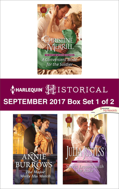Book cover of Harlequin Historical September 2017 - Box Set 1 of 2: A Convenient Bride for the Soldier\The Major Meets His Match\Secret Lessons with the Rake
