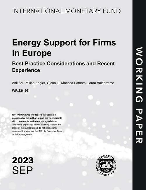 Book cover of Energy Support for Firms in Europe: Best Practice Considerations and Recent Experience (Imf Working Papers)