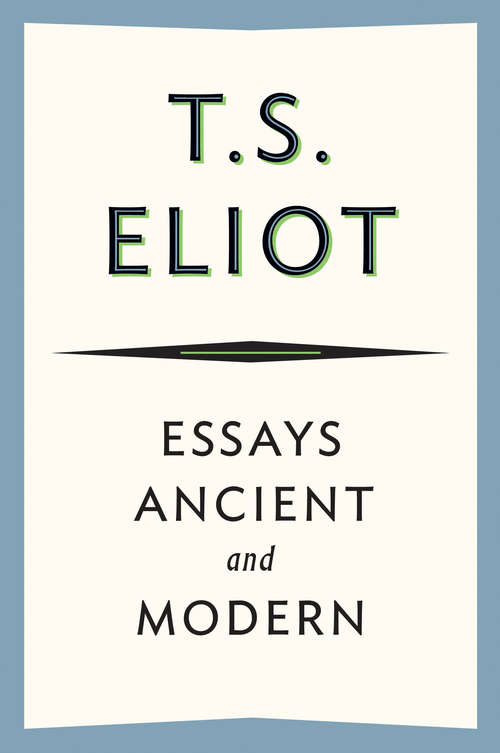 Book cover of Essays Ancient and Modern