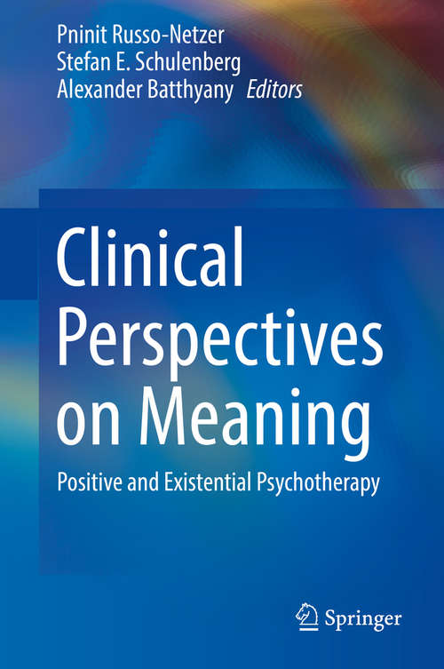 Book cover of Clinical Perspectives on Meaning