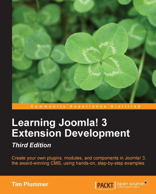 Book cover of Learning Joomla! 3 Extension Development-Third Edition