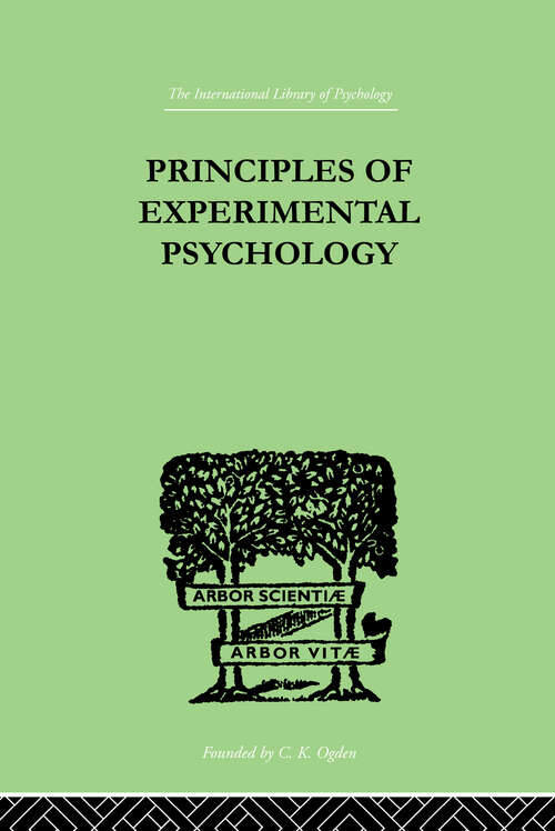 Book cover of Principles Of Experimental Psychology