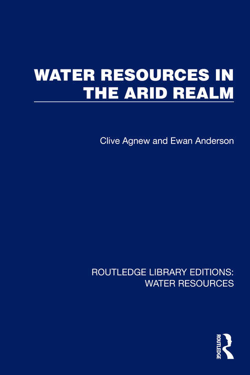 Book cover of Water Resources in the Arid Realm (Routledge Library Editions: Water Resources)