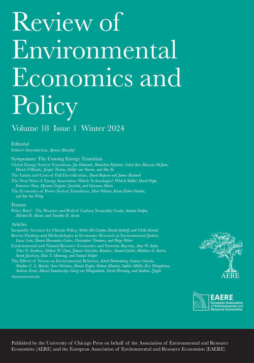 Book cover of Review of Environmental Economics and Policy, volume 18 number 1 (Winter 2024)