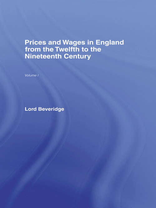 Book cover of Prices and Wages in England