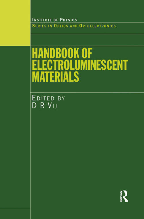 Book cover of Handbook of Electroluminescent Materials (Series in Optics and Optoelectronics)