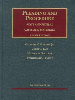 Book cover of Cases and Materials on Pleading and Procedure: State and Federal (10th Edition)