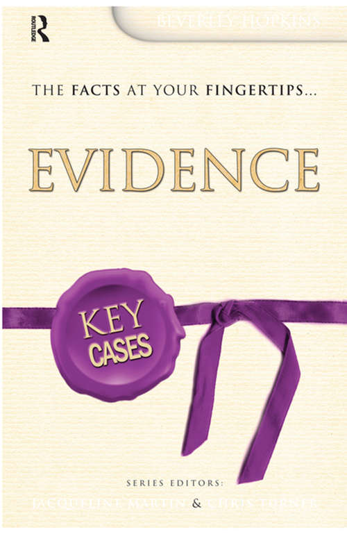 Book cover of Key Cases: Evidence (Key Cases)