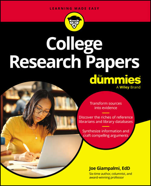Book cover of College Research Papers For Dummies
