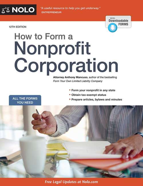 Book cover of How to Form a Nonprofit Corporation (7th edition)