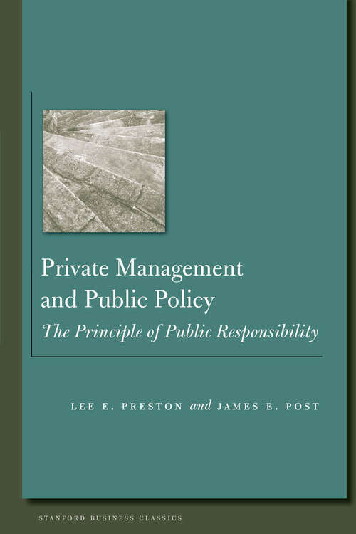 Book cover of Private Management and Public Policy: The Principle of Public Responsibility