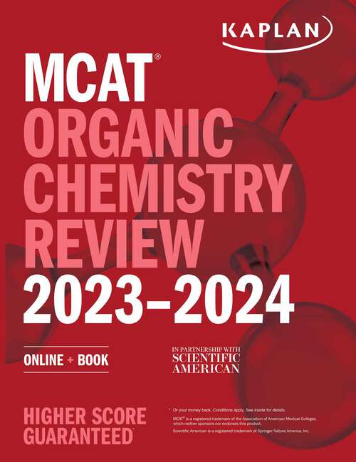Book cover of MCAT Organic Chemistry Review 2023-2024: Online + Book (Kaplan Test Prep)