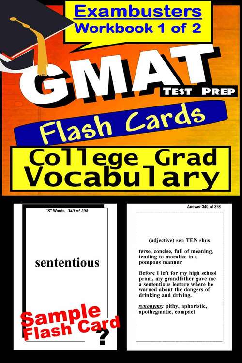 Book cover of GMAT Test Prep Flash Cards: College Grad Vocabulary (Exambusters GMAT Workbook: 1 of 2)