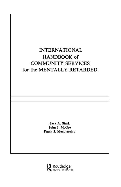 International Handbook of Community Services for the Mentally Retarded (School Psychology Series)