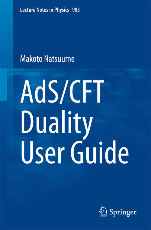 Book cover of AdS/CFT Duality User Guide (Lecture Notes in Physics #903)