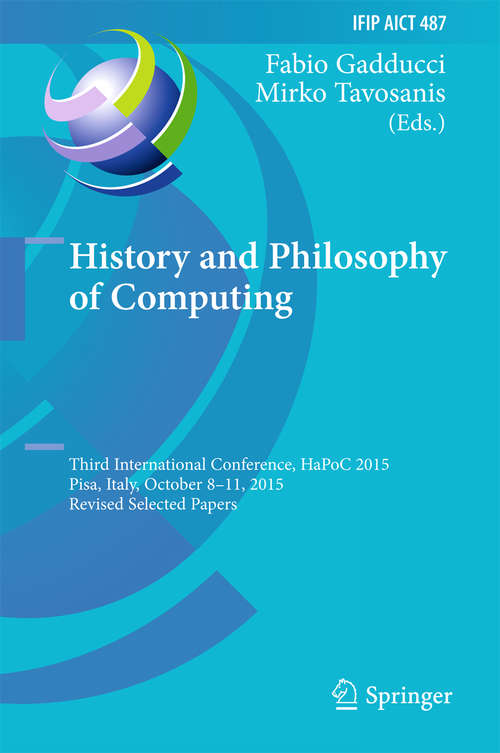 Book cover of History and Philosophy of Computing