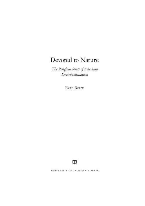Book cover of Devoted to Nature