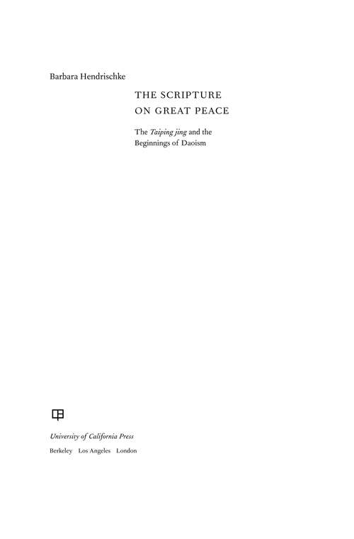 Book cover of The Scripture on Great Peace