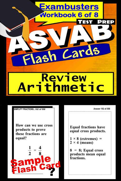 Book cover of ASVAB Test Prep Flash Cards: Arithmetic (Exambusters ASVAB Workbook: 6 of 8)