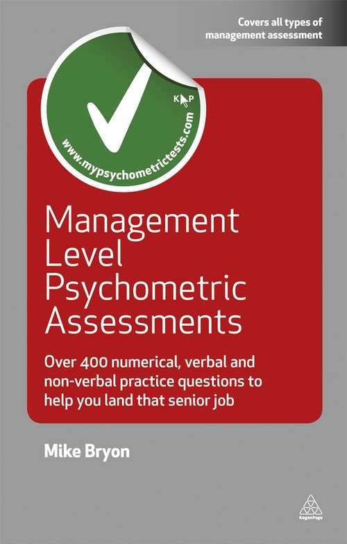 Book cover of Management Level Psychometric Assessments