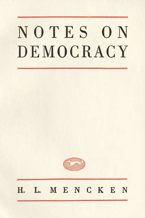 Book cover of Notes on Democracy