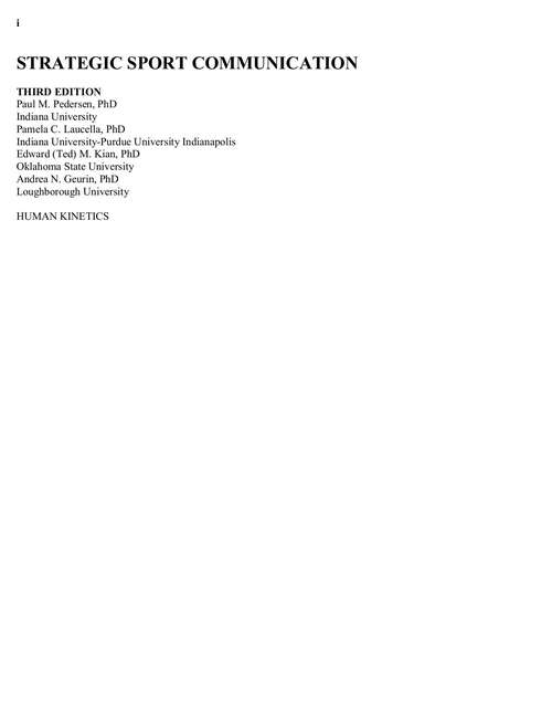 Book cover of Strategic Sport Communication (Third Edition)