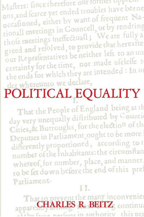 Book cover of Political Equality: An Essay in Democratic Theory