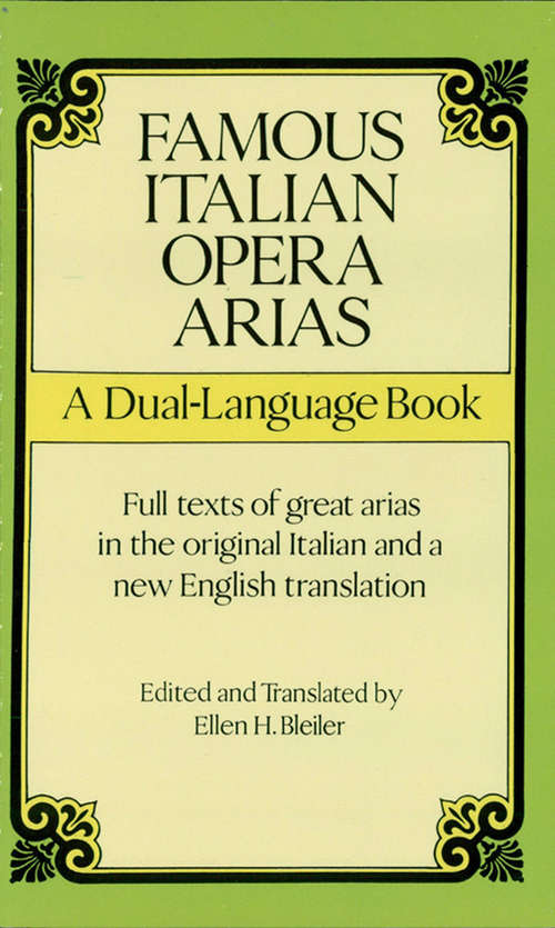 Book cover of Famous Italian Opera Arias: A Dual-Language Book