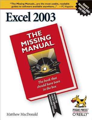 Book cover of Excel: The Missing Manual