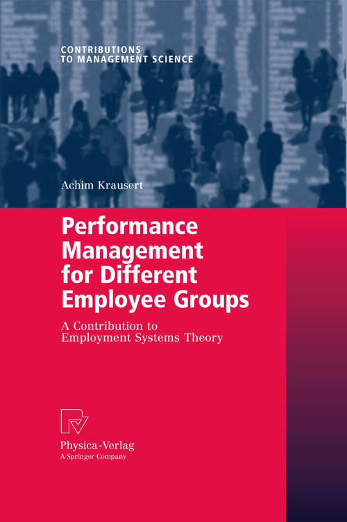 Book cover of Performance Management for Different Employee Groups