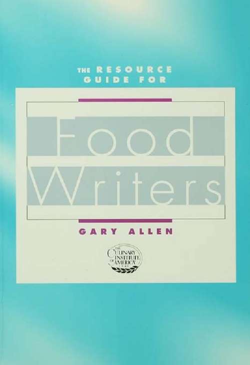 Book cover of Resource Guide for Food Writers