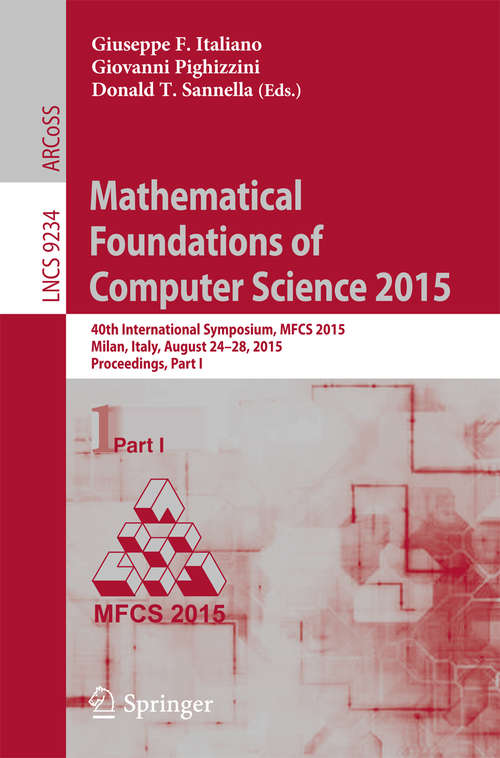 Book cover of Mathematical Foundations of Computer Science 2015