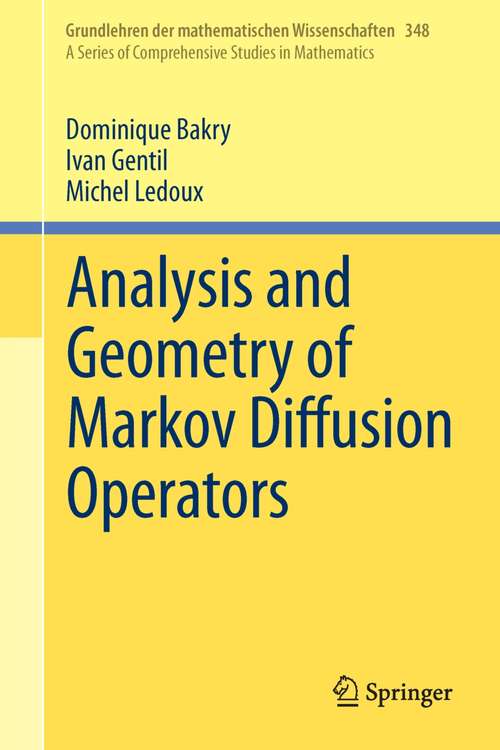 Book cover of Analysis and Geometry of Markov Diffusion Operators