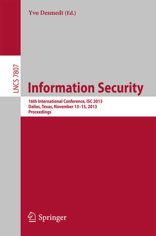 Book cover of Information Security