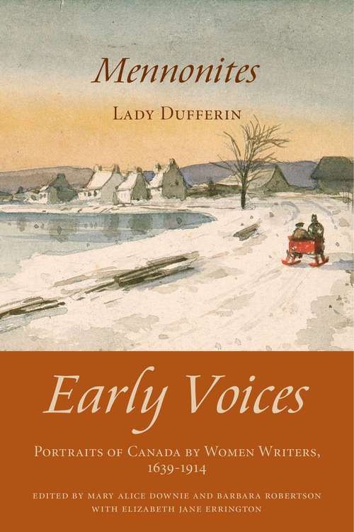 Book cover of Mennonites: Early Voices — Portraits of Canada by Women Writers, 1639–1914