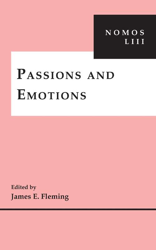 Book cover of Passions and Emotions