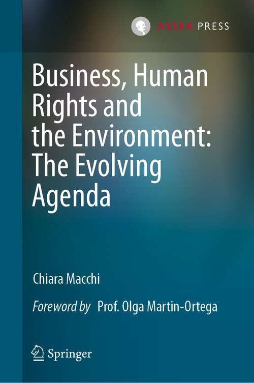 Book cover of Business, Human Rights and the Environment: The Evolving Agenda (1st ed. 2022)