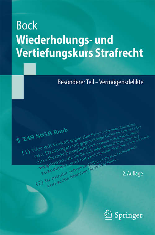 Book cover of Wiederholungs- und Vertiefungskurs Strafrecht: Besonderer Teil - Vermögensdelikte