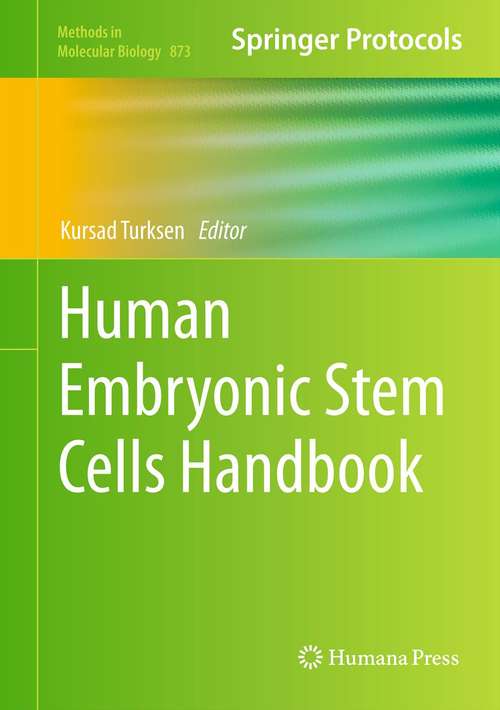 Book cover of Human Embryonic Stem Cells Handbook